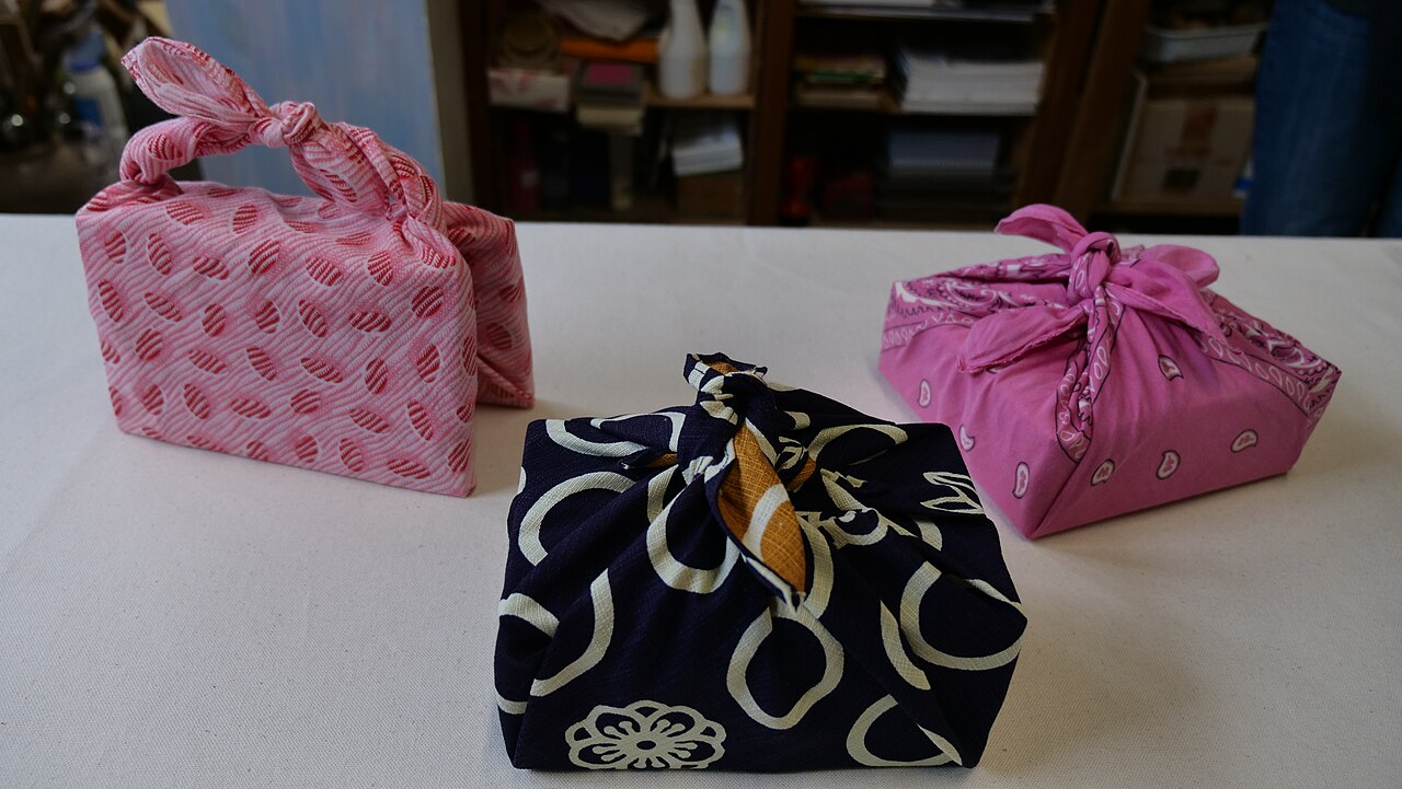 Furoshiki wrapping demonstration