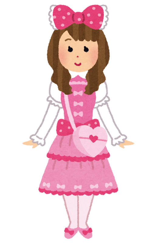 Illustration of a woman wearing Lolita fashion