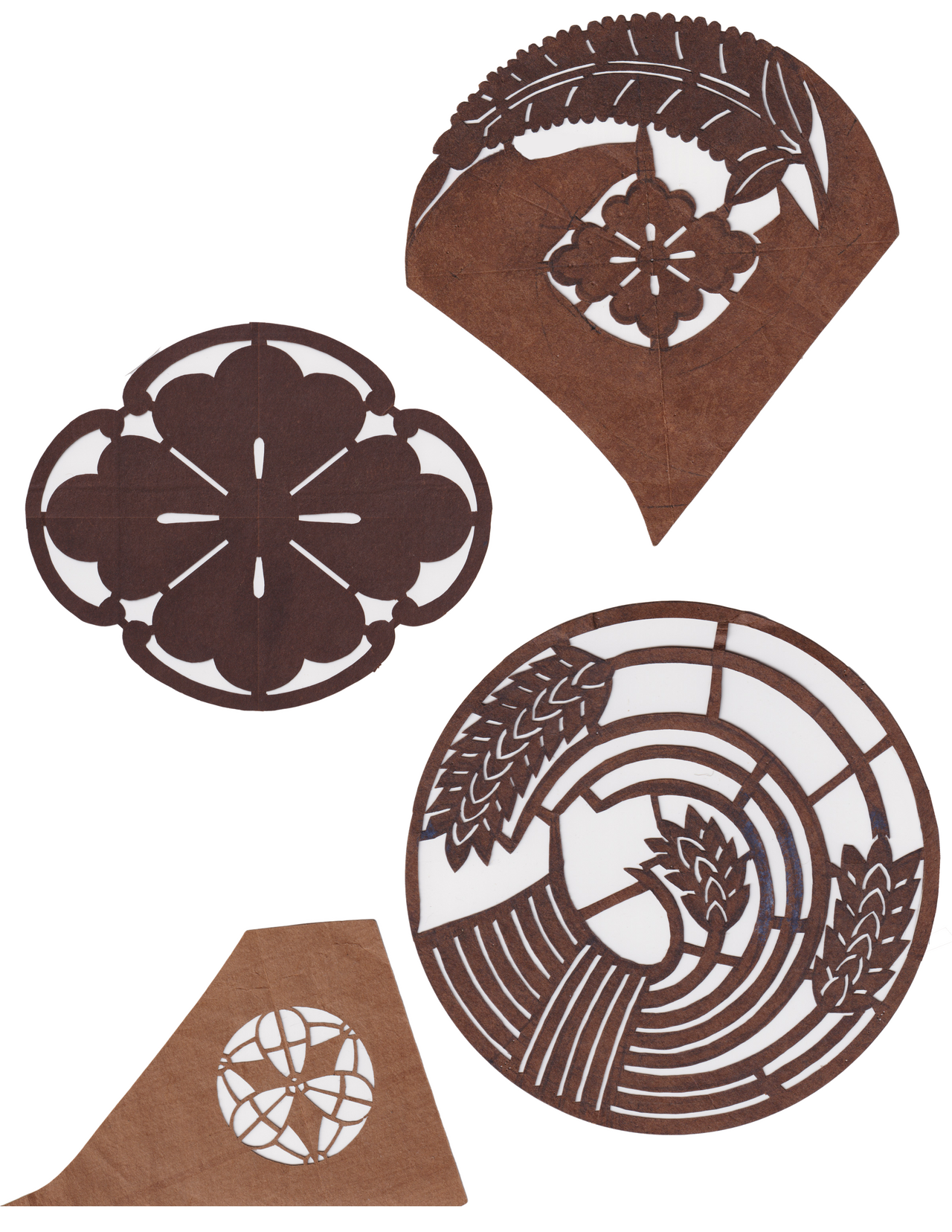 Ise katagami paper stencils showing intricate cut-paper patterns
