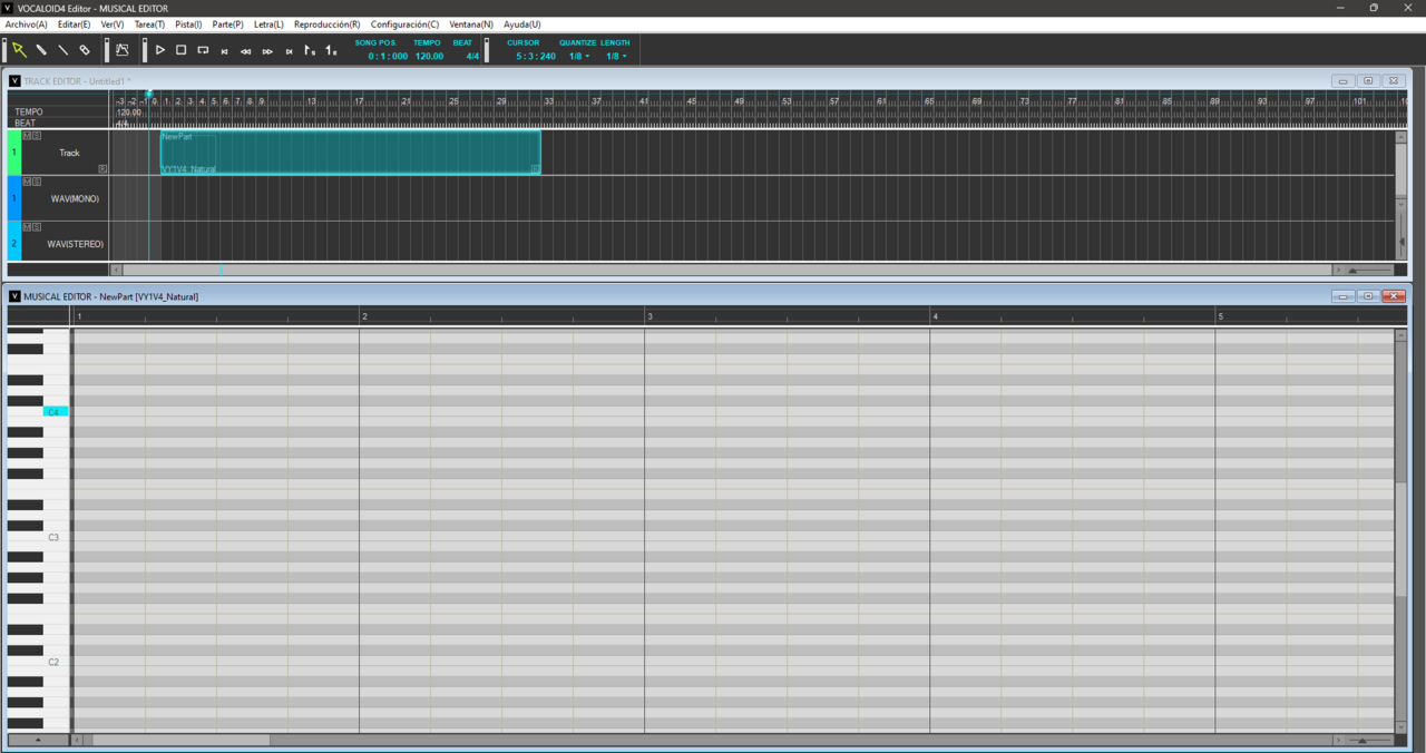 Screenshot of the VOCALOID4 software interface