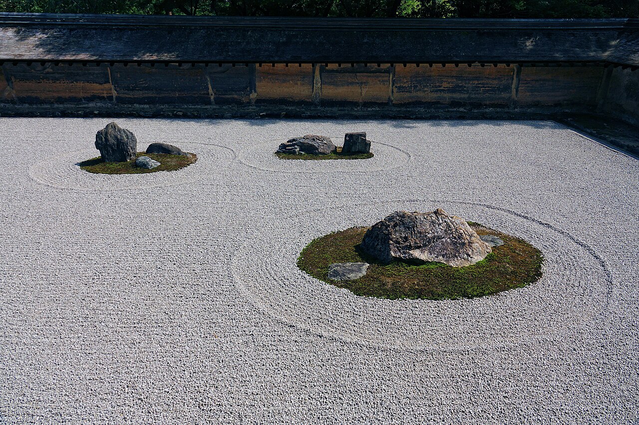 Karesansui dry rock garden at Ryōan-ji, Kyoto